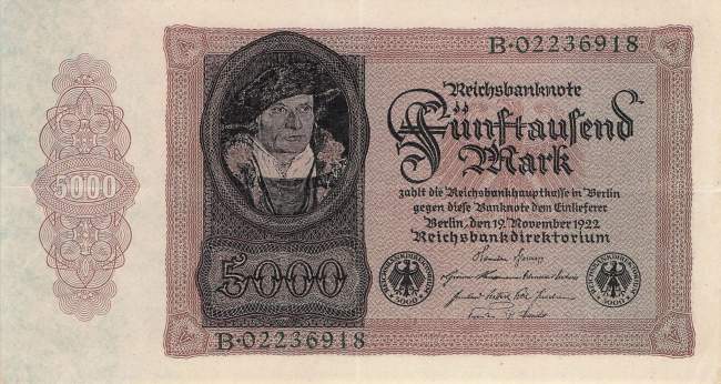 5000 Mark 1922 ro.77 B vf